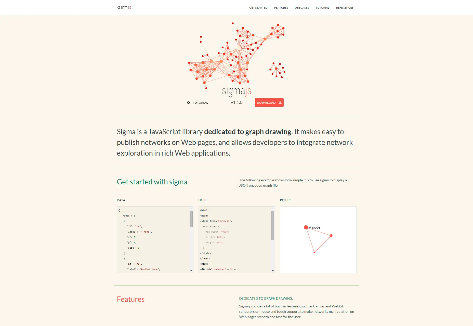 SigmaJS: Graph Drawing JavaScript Library