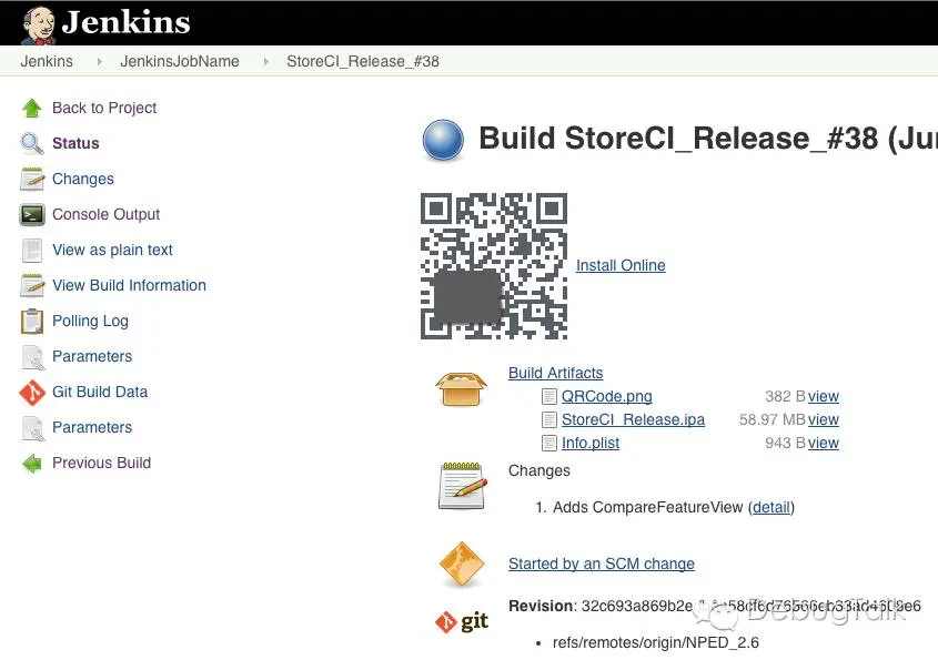 Build view of Jenkins Job