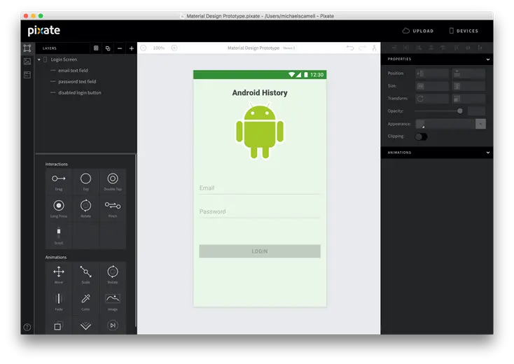 Login screen items added