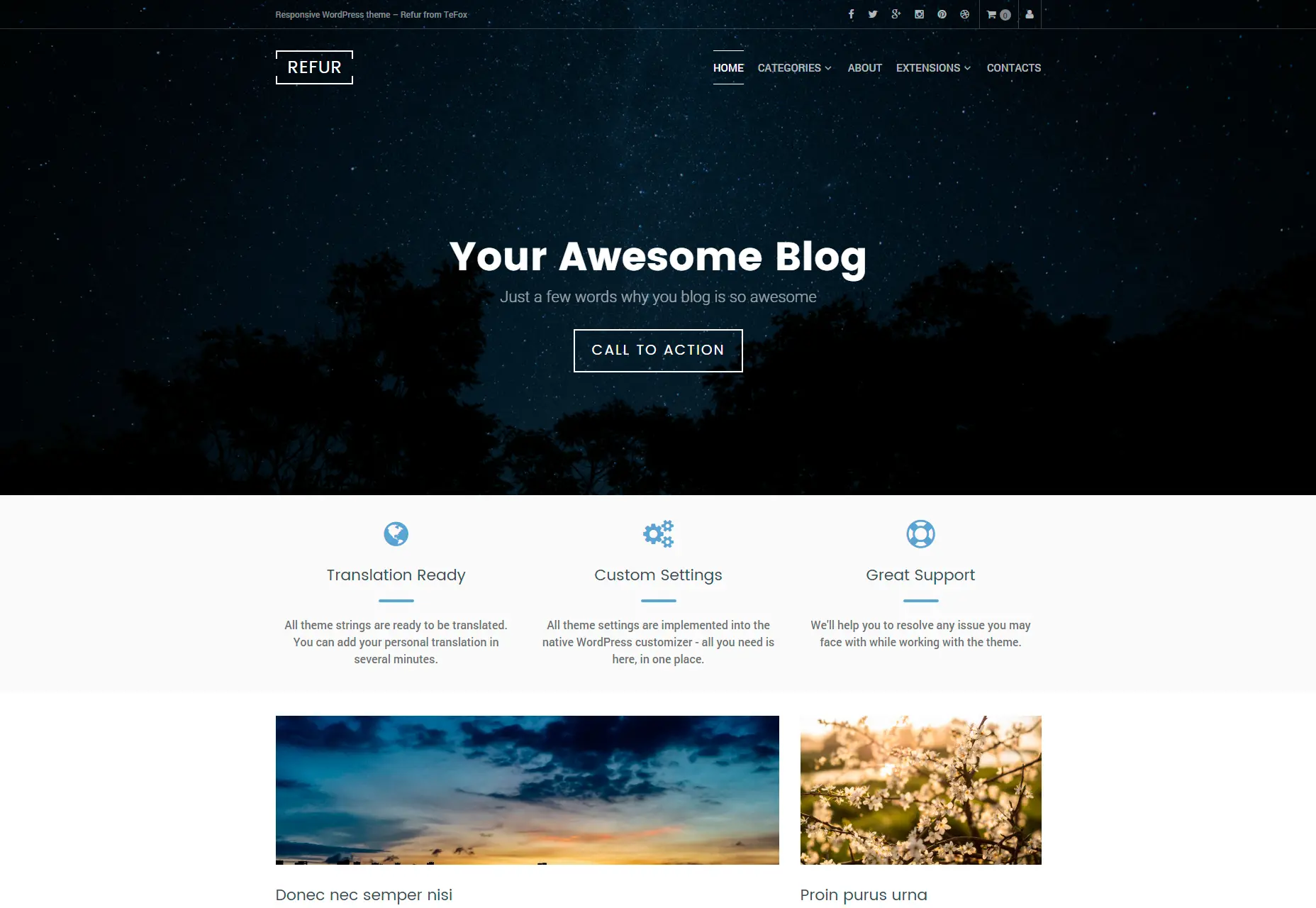 Refur: Clean & Modern Blogging WordPress Theme