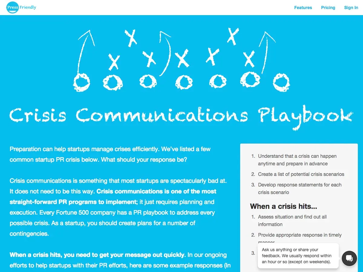 crisis communications playbook