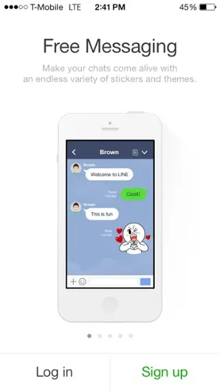 line welcome message