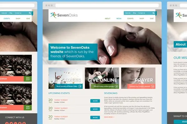 seven oaks church psd theme freebie