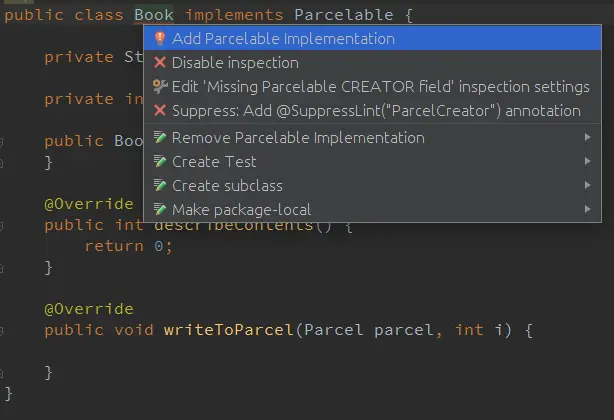 Parcelable实现第二步