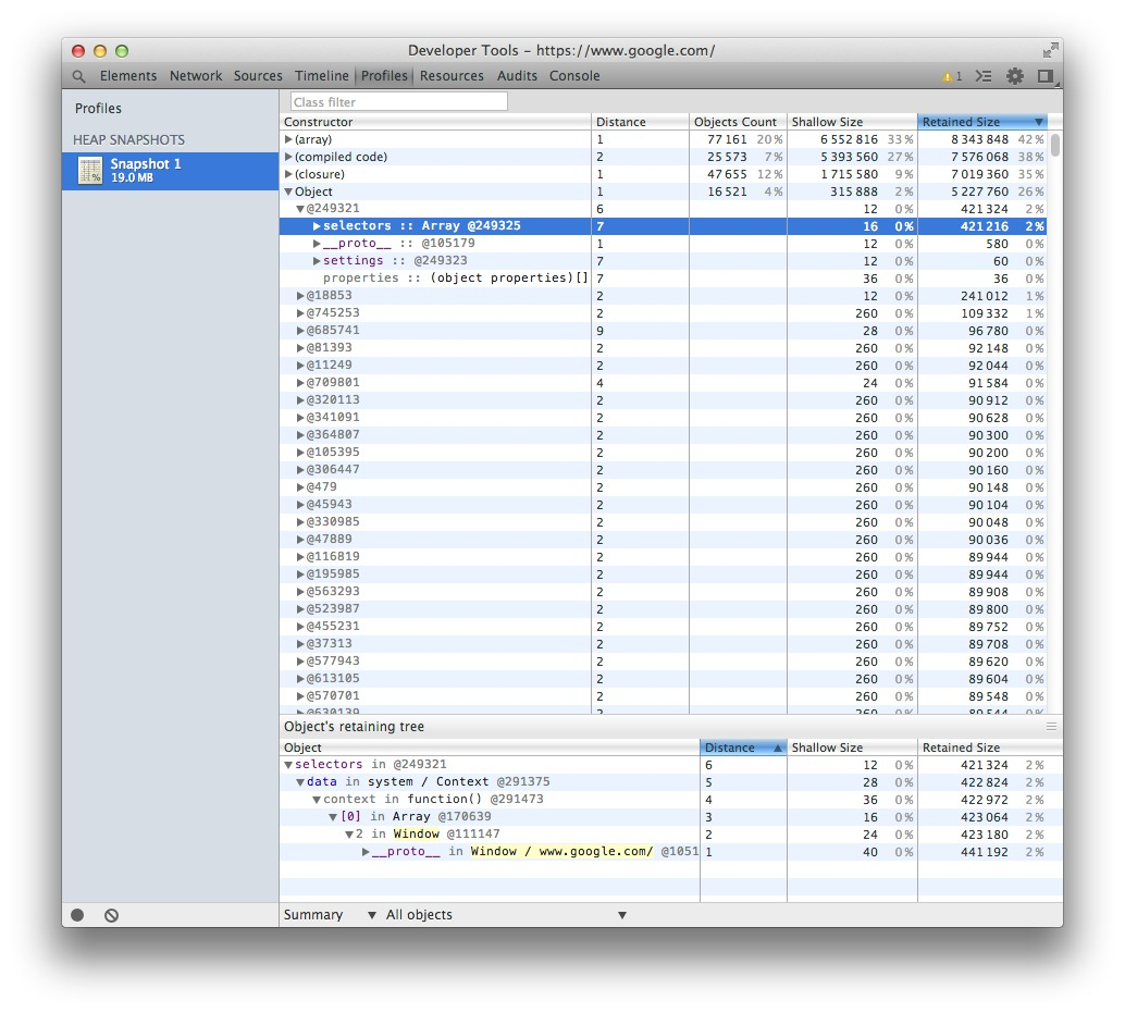 Developer Tools - Profiles
