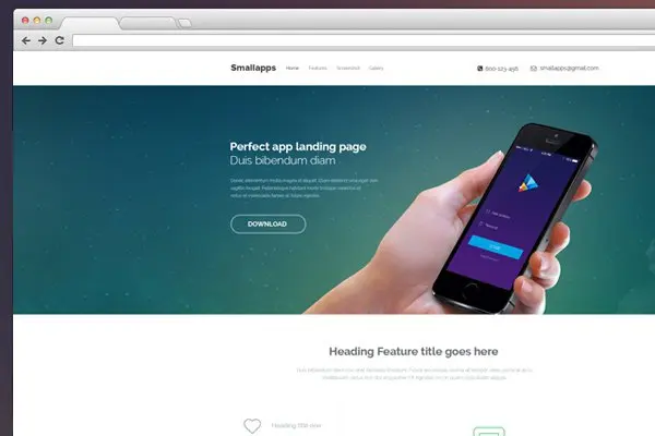 smart app landing page psd freebie design