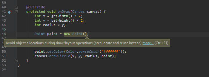 onDraw() — Paint object recreation