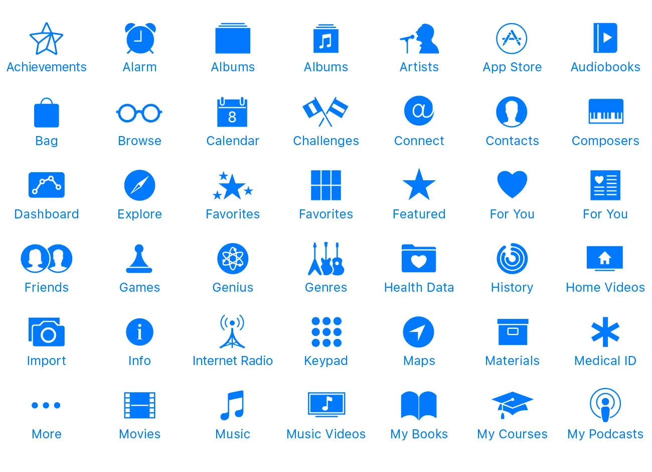 iOS Tab Bar Icons