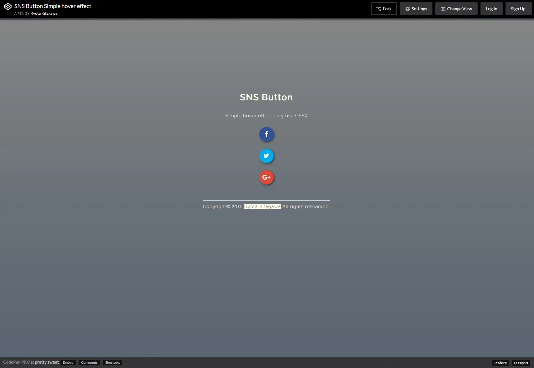 SNS Button Simple Hover Effect