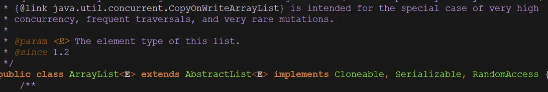 ArrayList继承自AbstactList