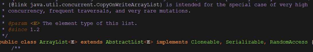 ArrayList继承自AbstactList