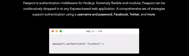 Passport.js 是 Node.js 的身份验证中间件。