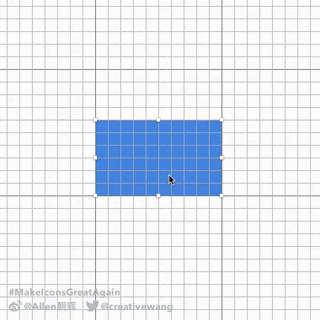 Show Grid 模式，以一个长方形添加对应的锚点，并且移动到适合比例的位置。