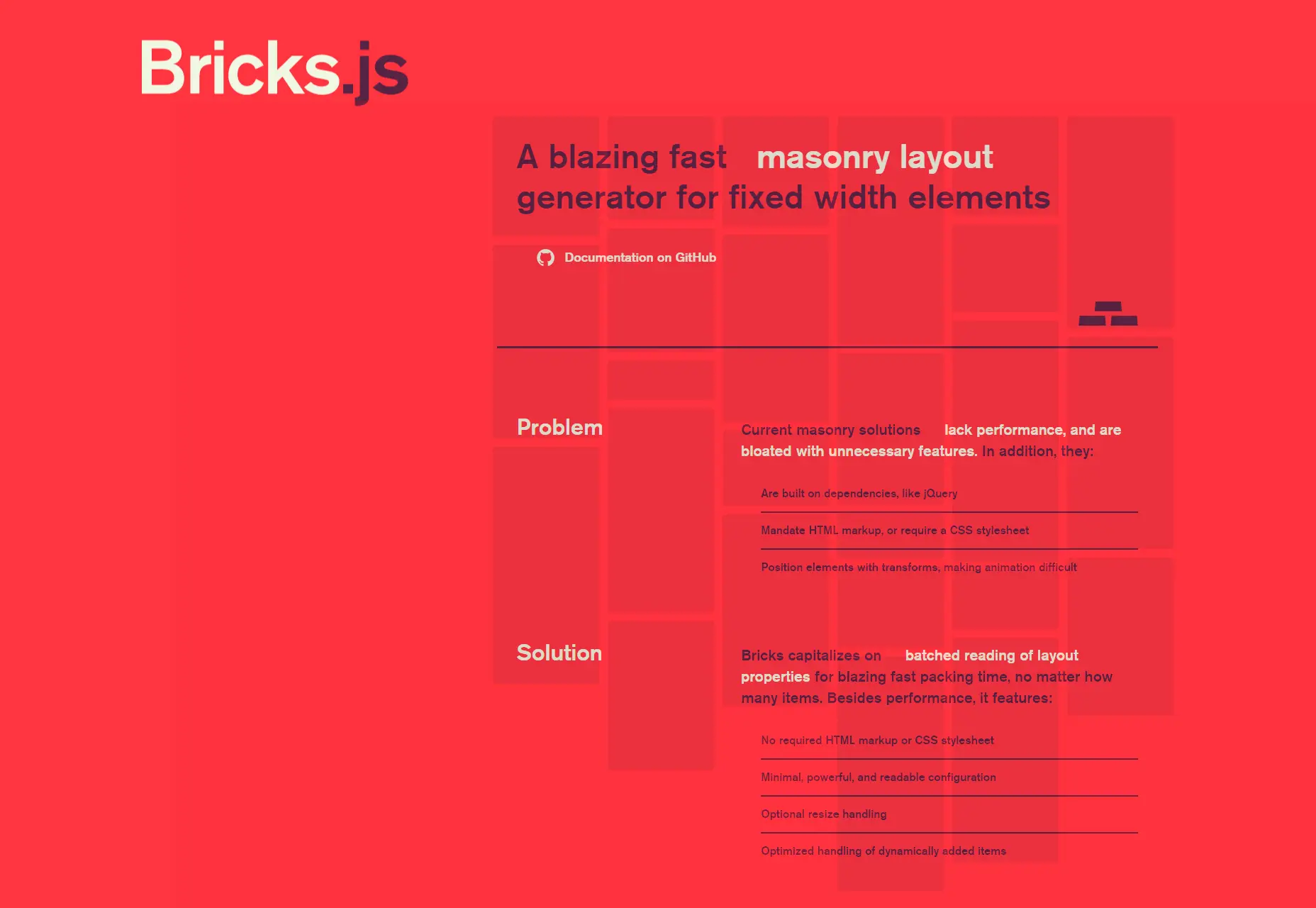 Bricks.js: Width-Fixed Elements Masonry Layout Generator