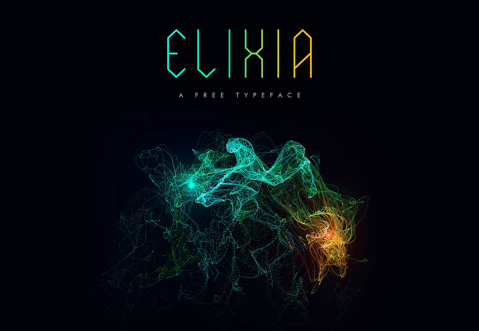 ELIXIA: Hexagonal Thin-line Typeface