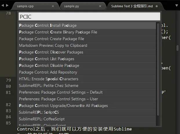 Package Control安装成功