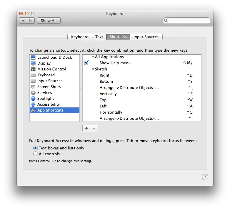 (Sketch App 应用快捷键设定)
