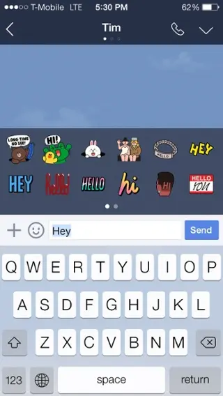 LINE stickers core feature