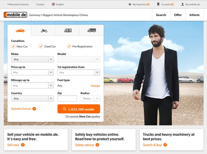mobile.de after the relaunch