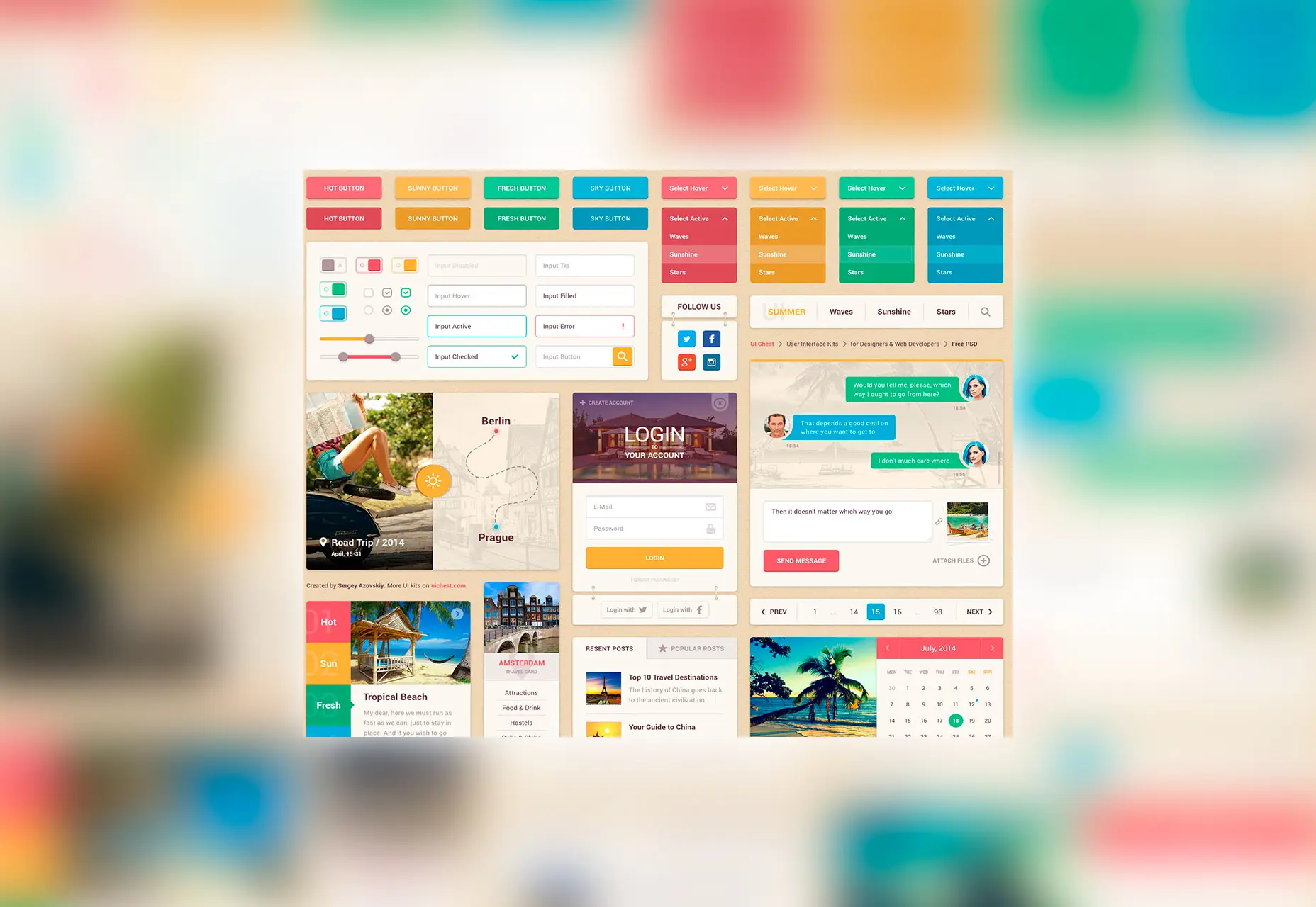 Summer: Fresh Web PSD UI Kit