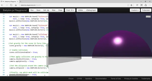 Babylon.js playground demo