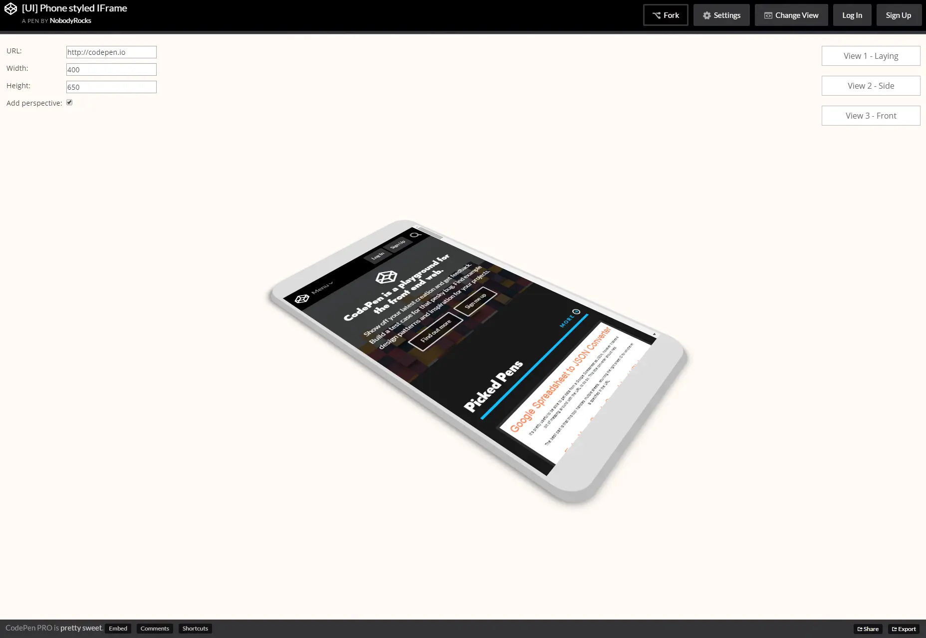 Multi-perspective Phone IFrame