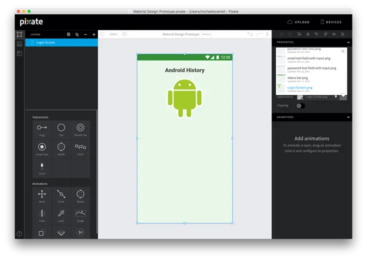Login Screen asset displayed