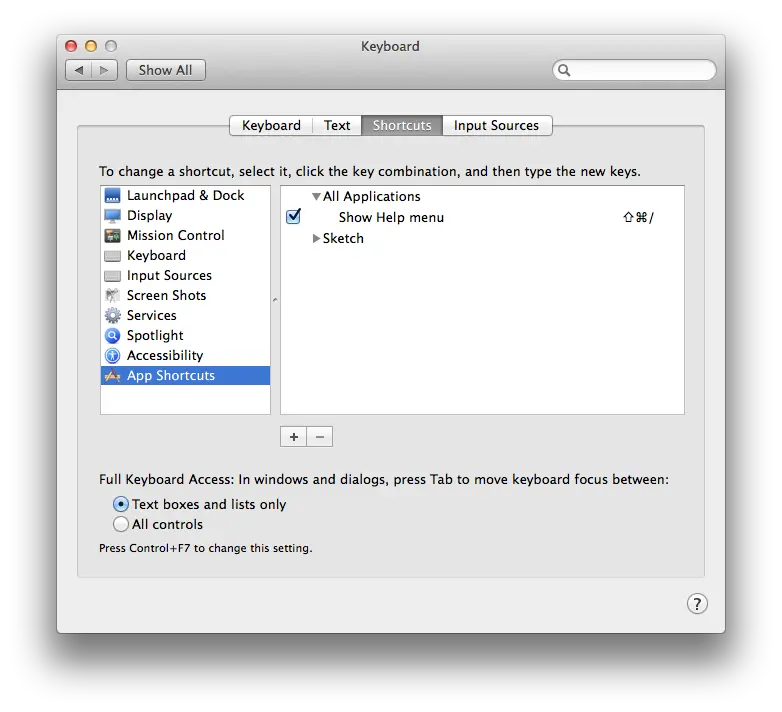 (Mac OS X 自定义快捷键设置)