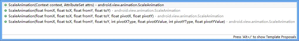 ScaleAnimation的构造函数图