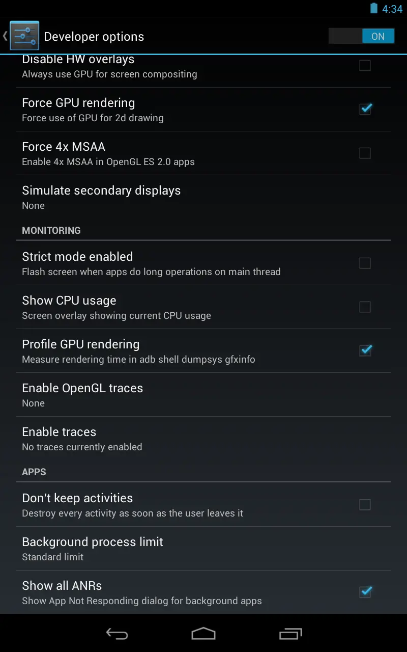Turn on Profile GPU rendering