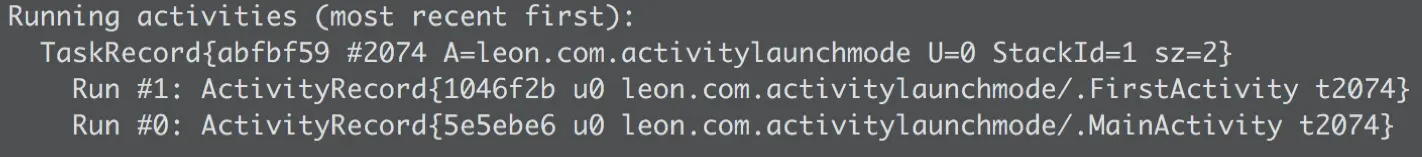 SingleTask案例1-第一次通过MainActivity启动FirstActivity