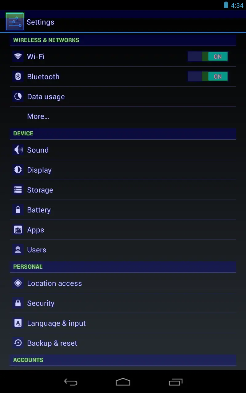 Settings with overdraw debugging