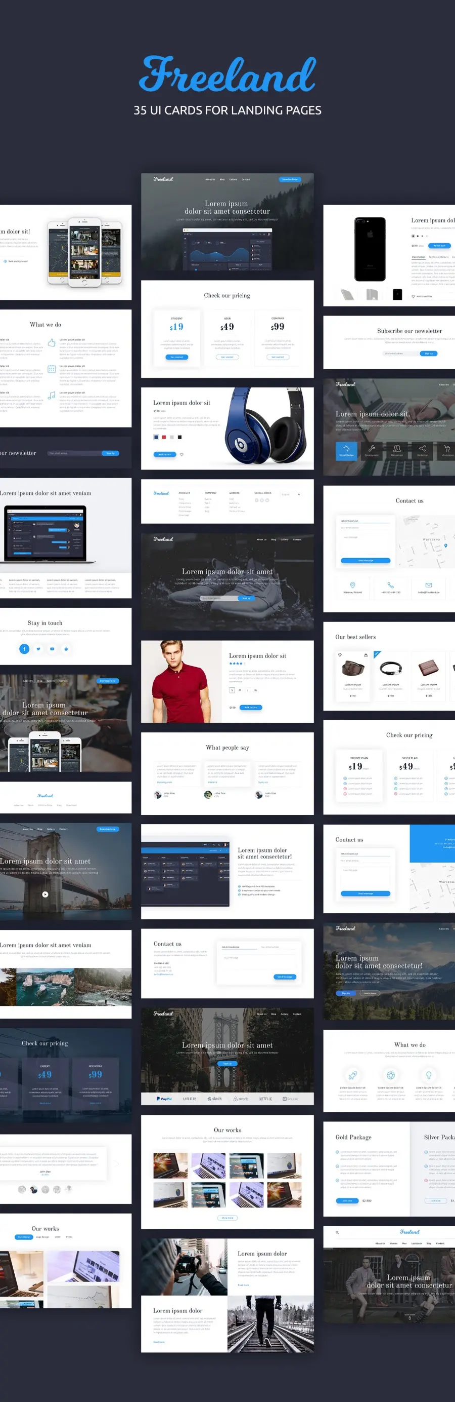 一款简洁的 Landing Page 网页模板下载-稀土区