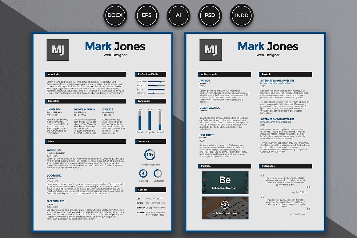 10+ 优质实用简洁的个人简历模板打包下载 （二）-稀土区