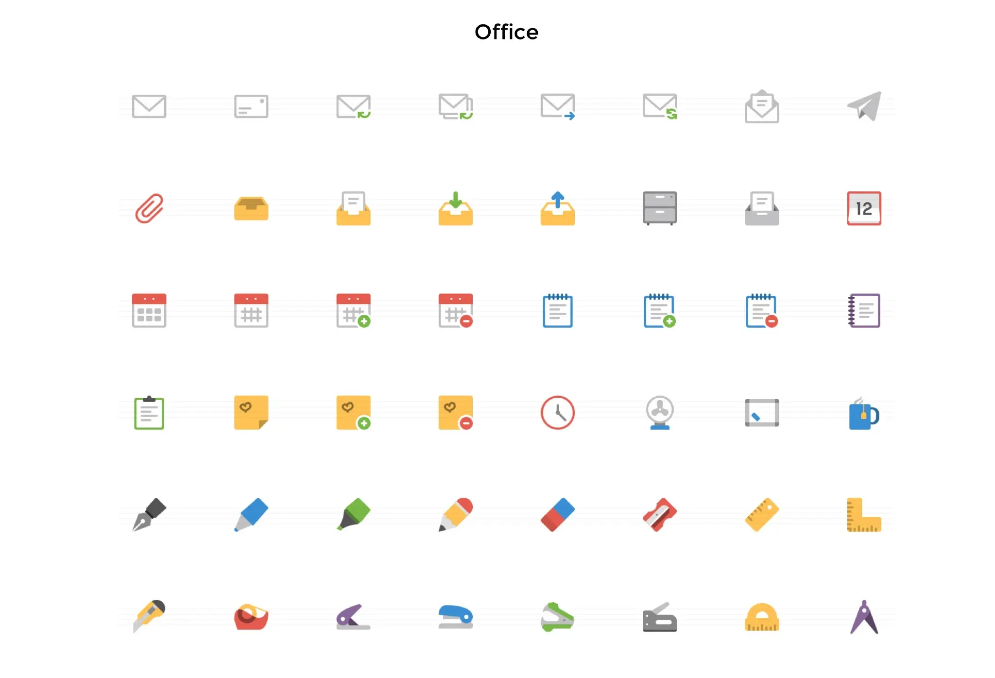 Flat-icon 2000枚多分类简洁精致的icon图标打包下载-稀土区