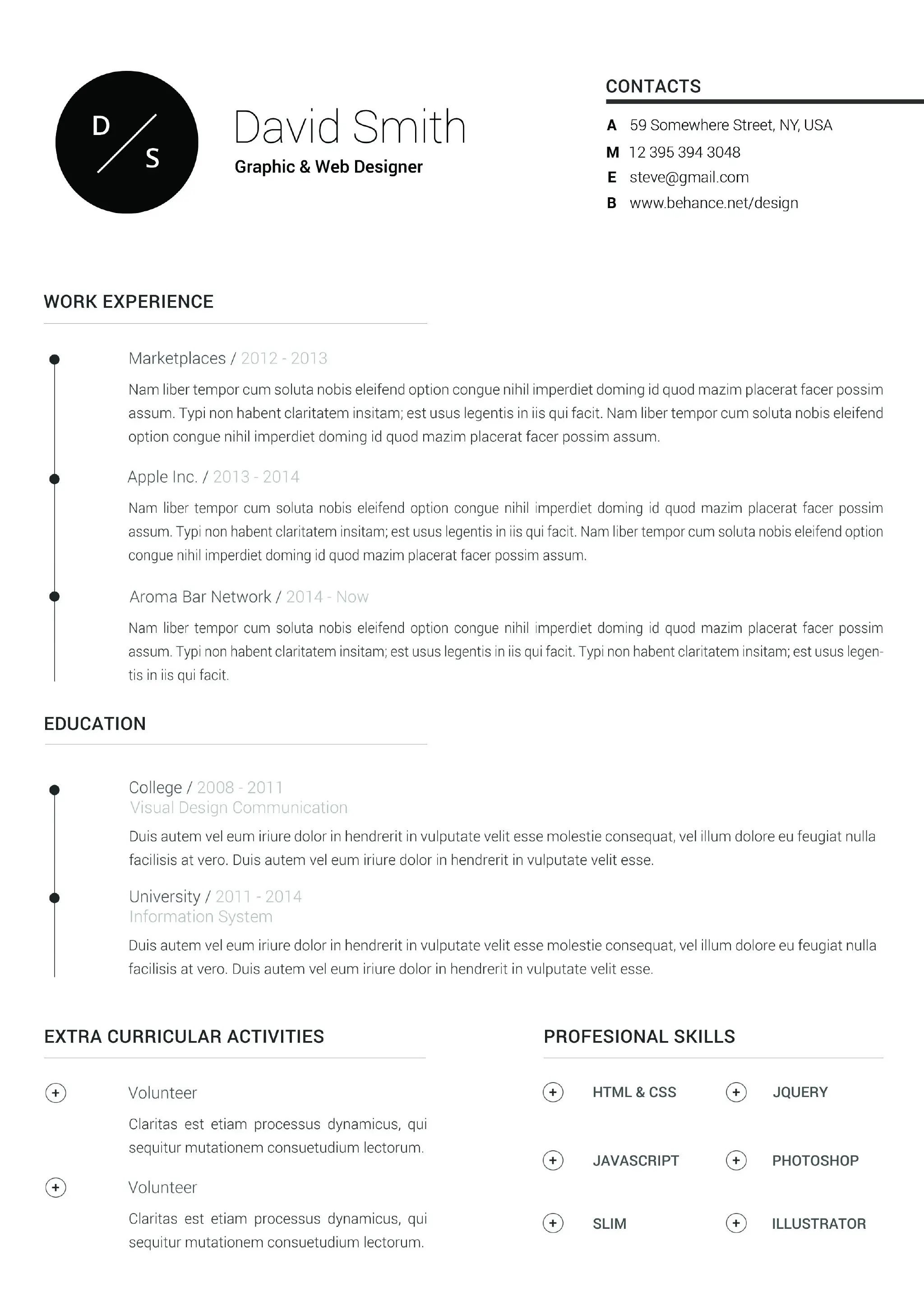 5款精致简洁的个人简历模板-稀土区