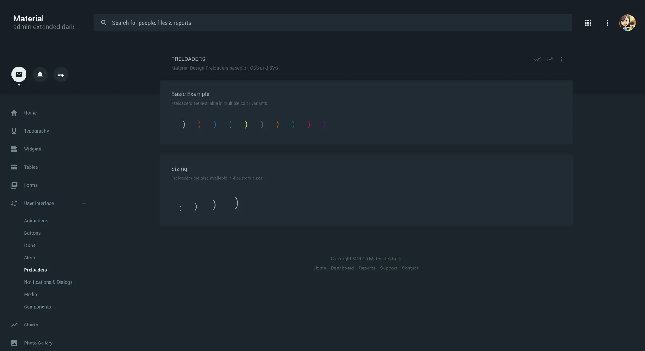 一套 Material Design 风格的管理面板 HTML 模板下载-稀土区