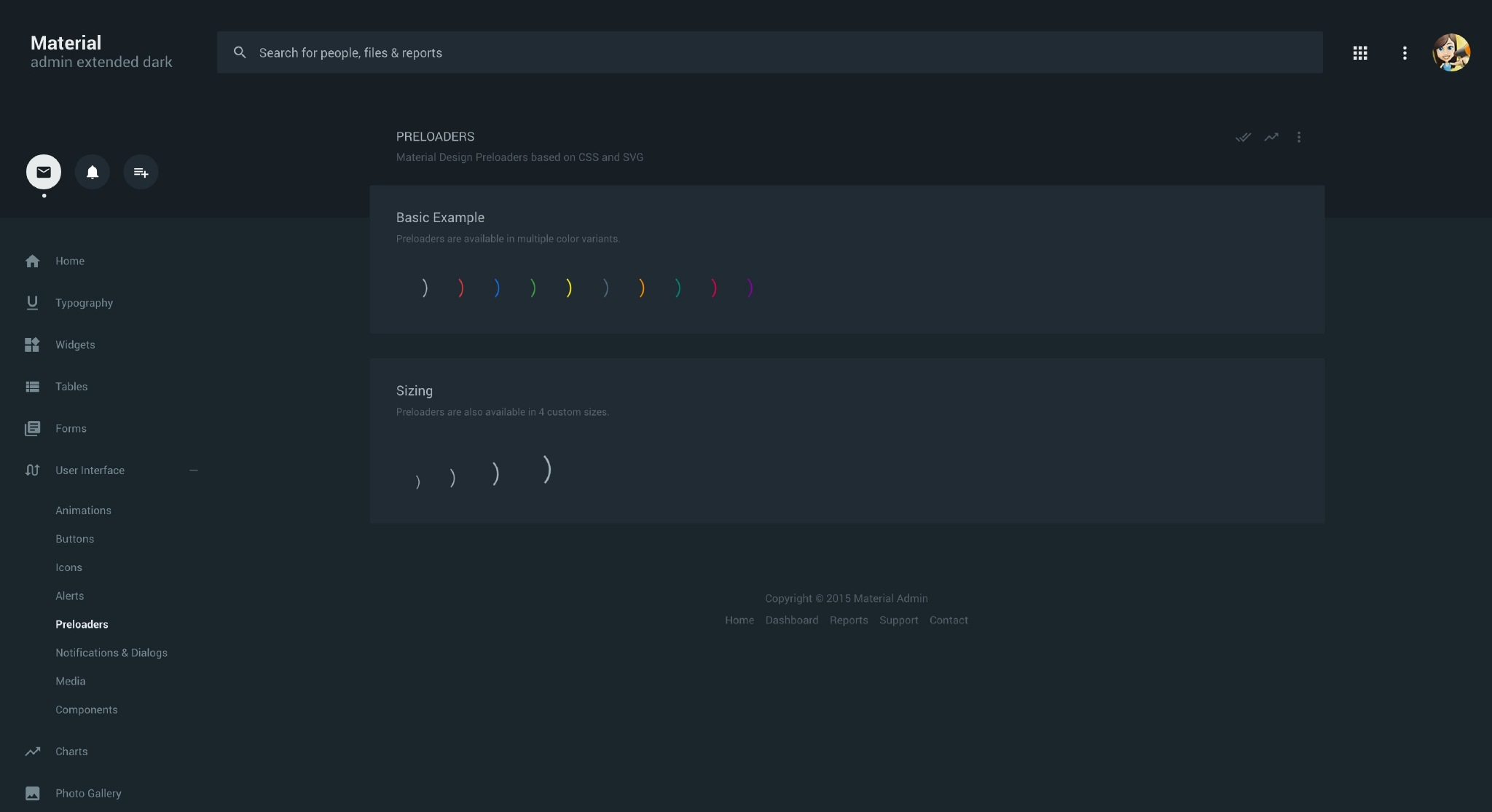 一套 Material Design 风格的管理面板 HTML 模板下载-稀土区