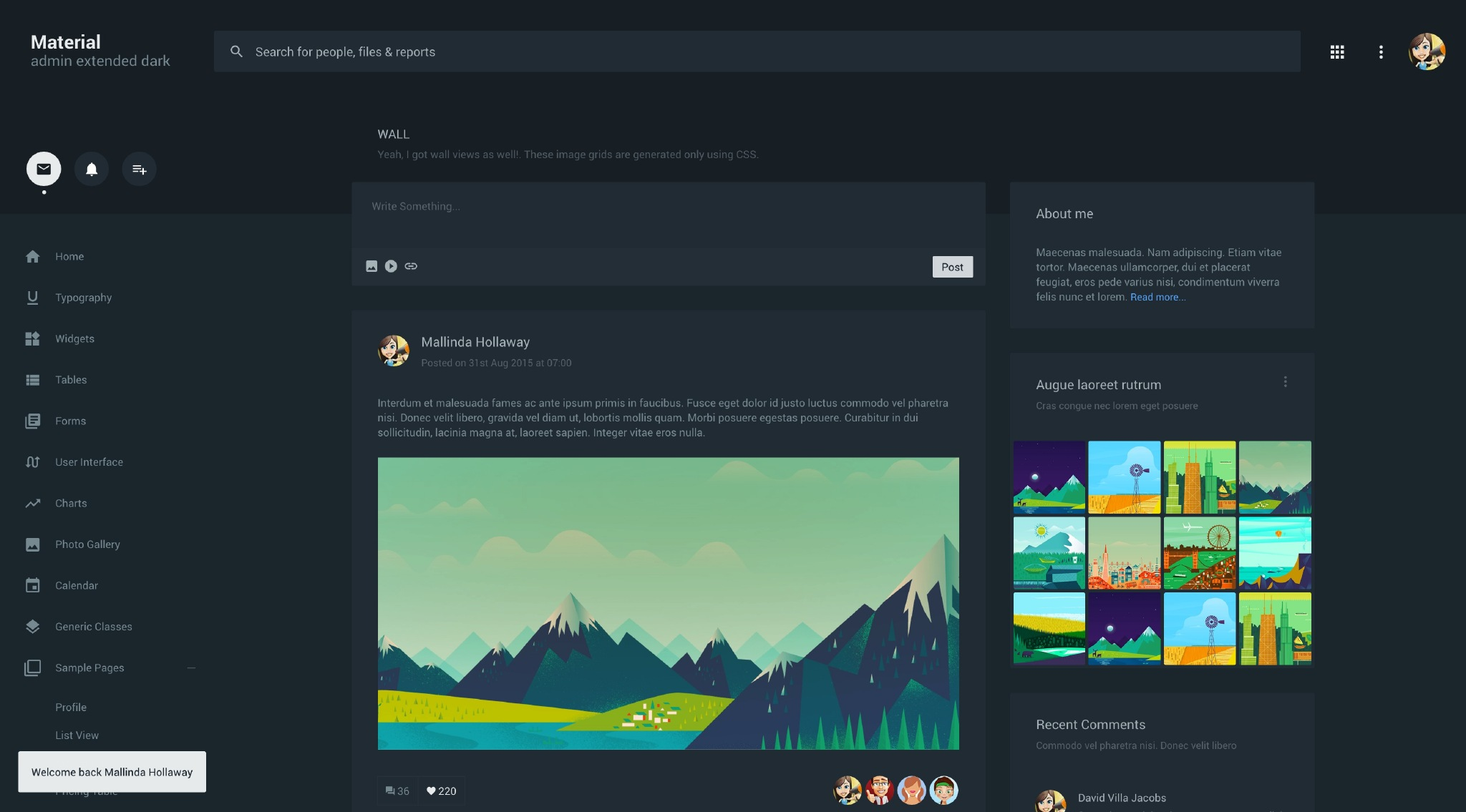 一套 Material Design 风格的管理面板 HTML 模板下载-稀土区