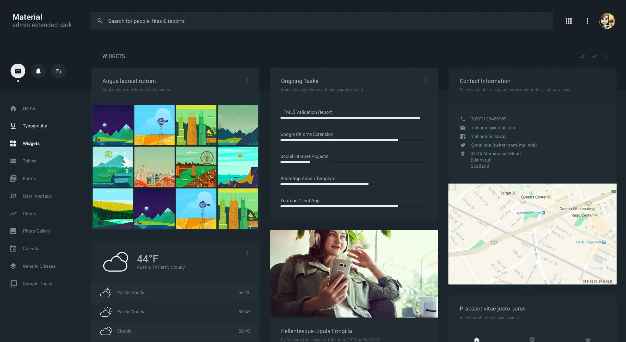 一套 Material Design 风格的管理面板 HTML 模板下载-稀土区