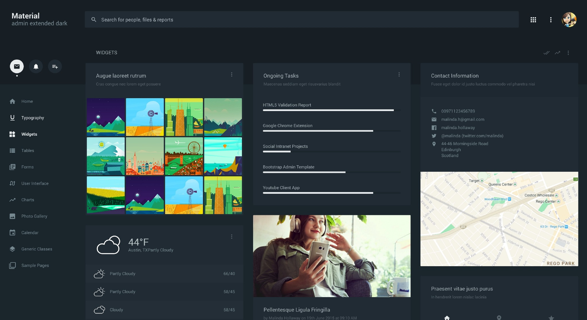 一套 Material Design 风格的管理面板 HTML 模板下载-稀土区