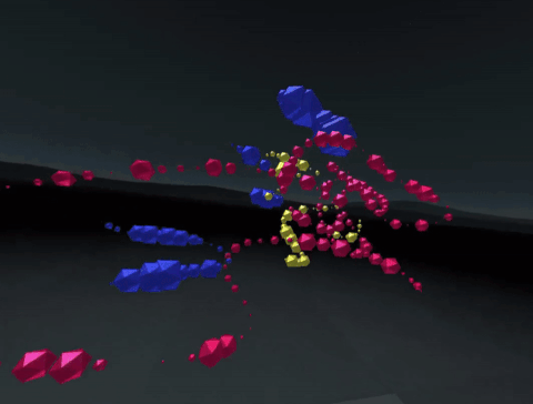 Looped recording of walking around in a painting with the custom `spheres` brush in A-Painter