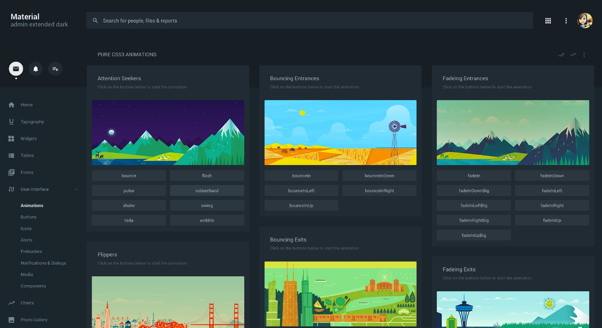 一套 Material Design 风格的管理面板 HTML 模板下载-稀土区