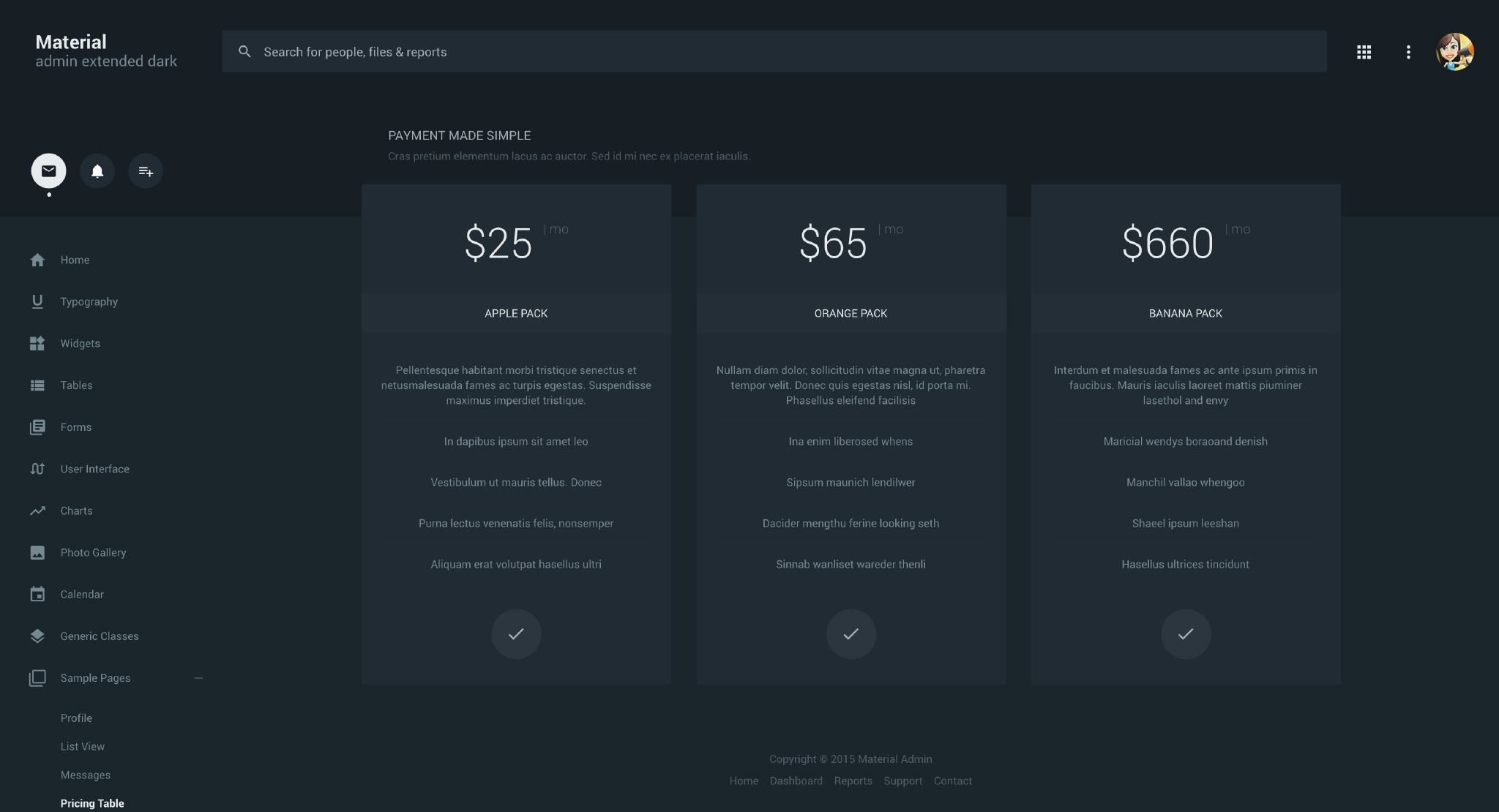 一套 Material Design 风格的管理面板 HTML 模板下载-稀土区