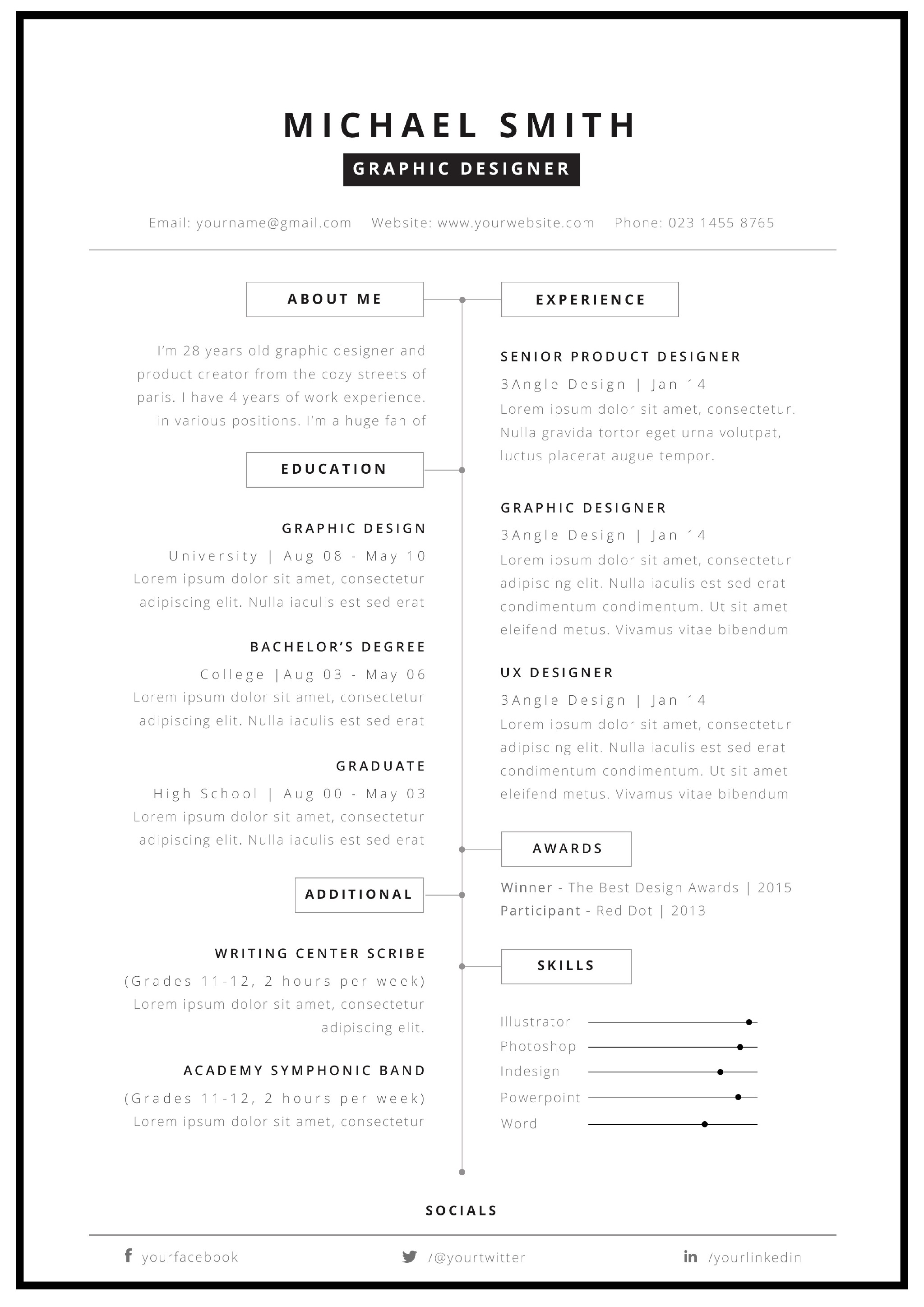5款精致简洁的个人面试简历模板-稀土区