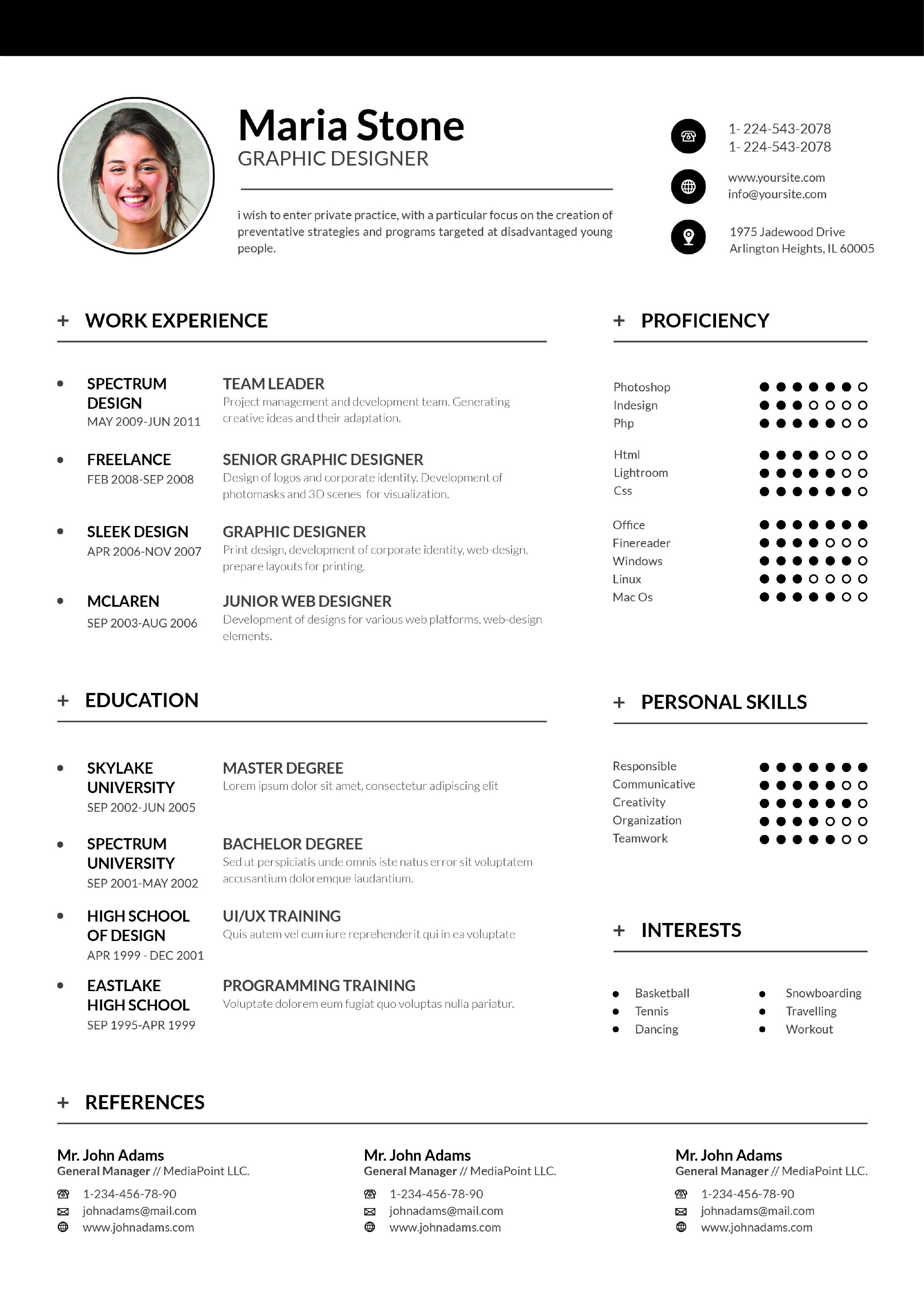 5款精致简洁的个人面试简历模板-稀土区