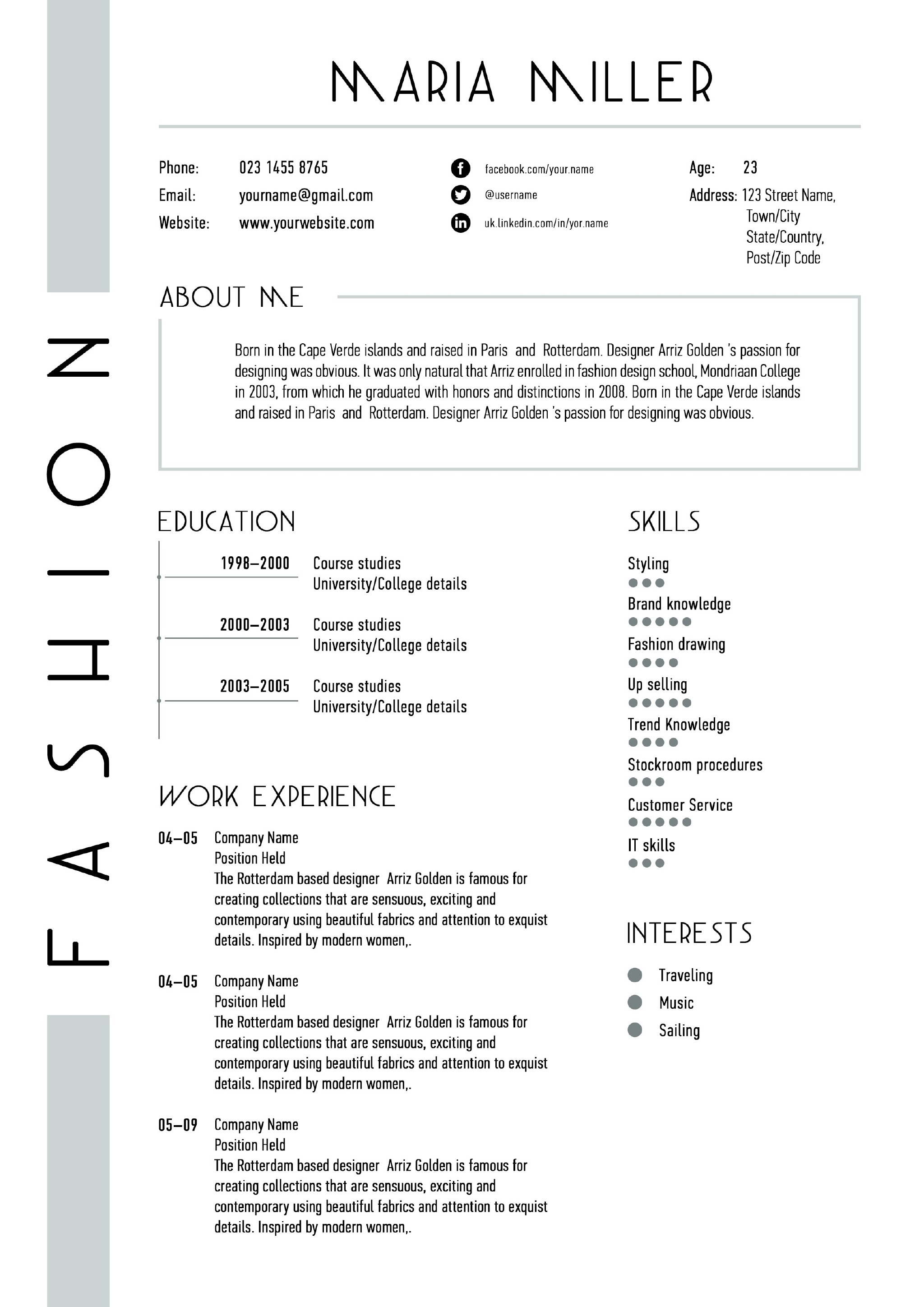 5款精致简洁的个人面试简历模板-稀土区