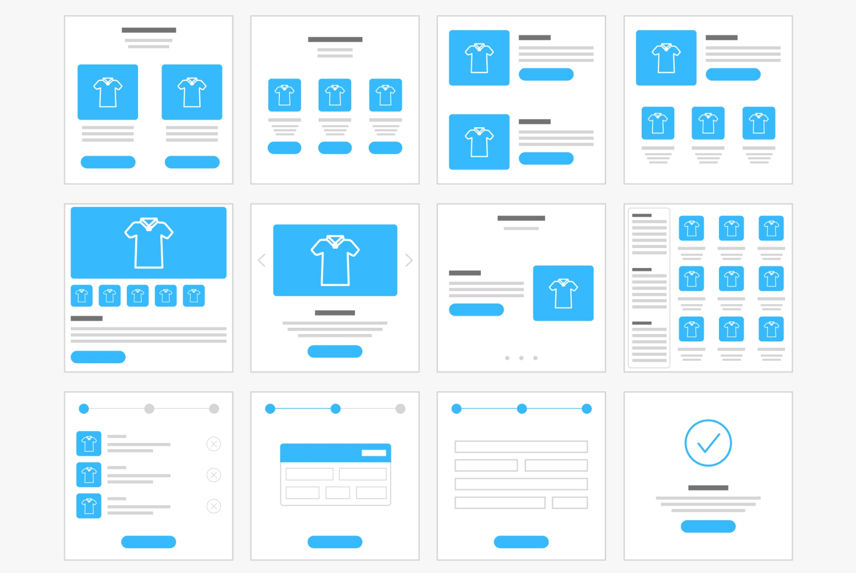 简洁精致的Web & mobile Wireframe Kits 线框图-稀土区