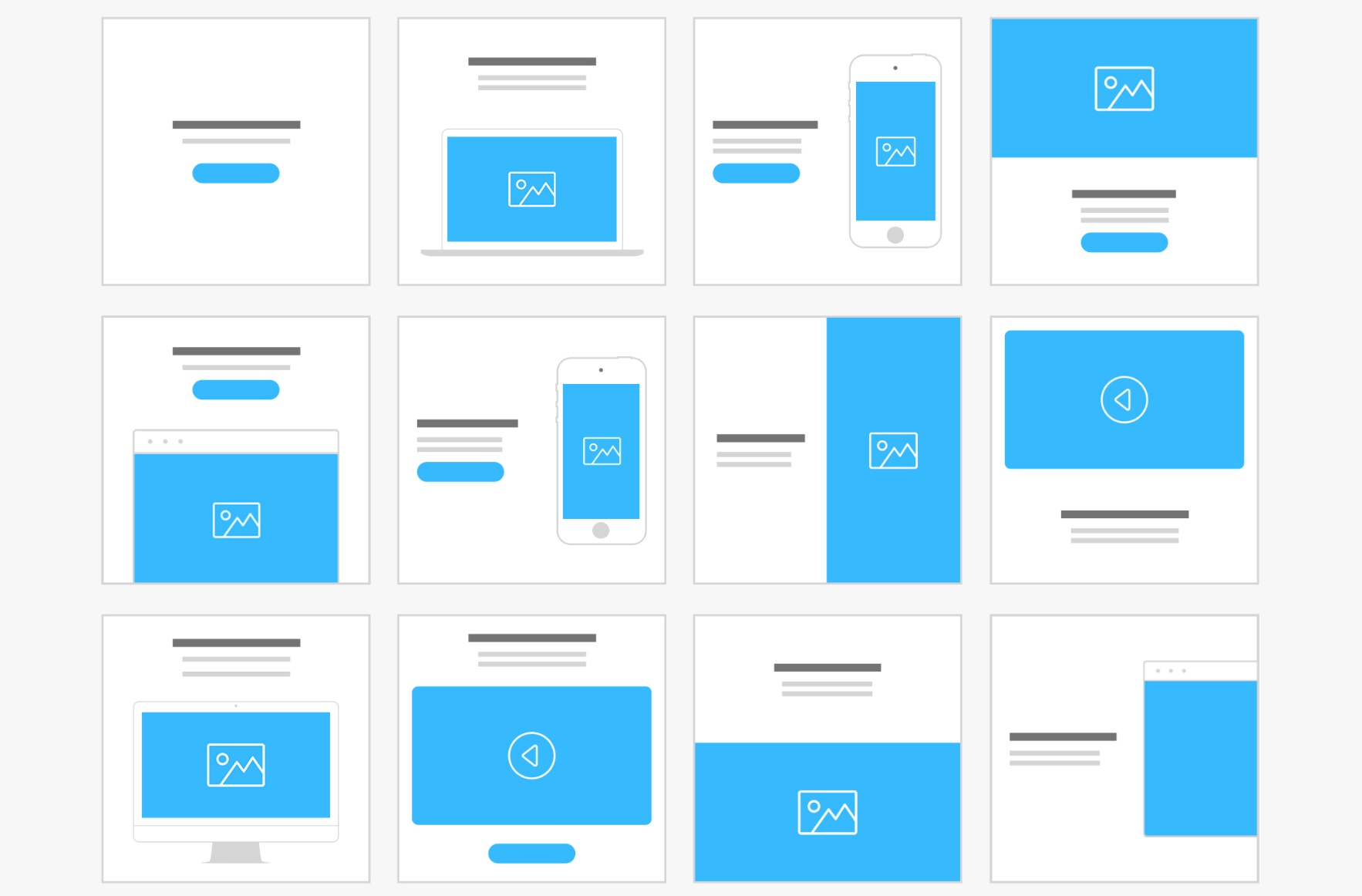 简洁精致的Web & mobile Wireframe Kits 线框图-稀土区