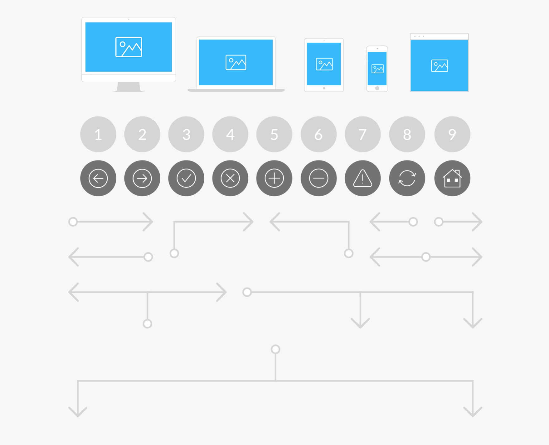简洁精致的Web & mobile Wireframe Kits 线框图-稀土区